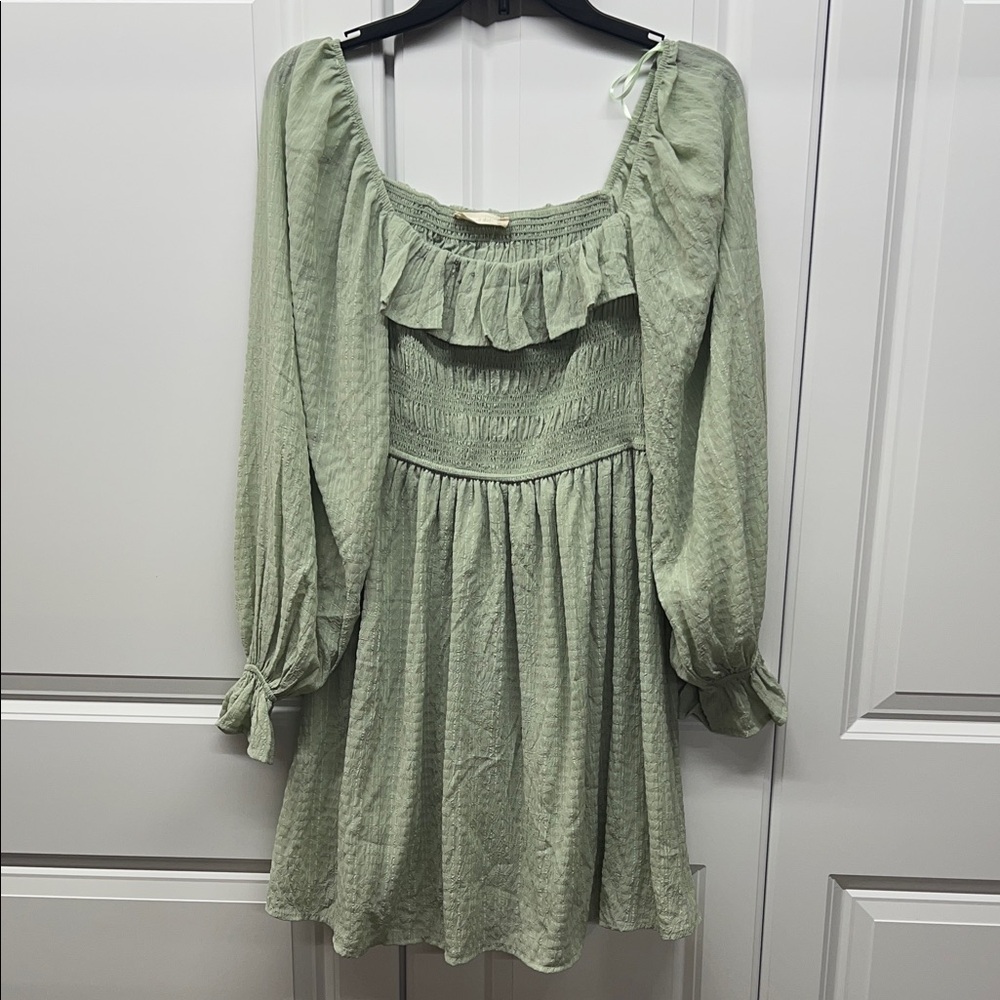 Alter'd State - Sage Green Long Sleeve Mini Dress - Small